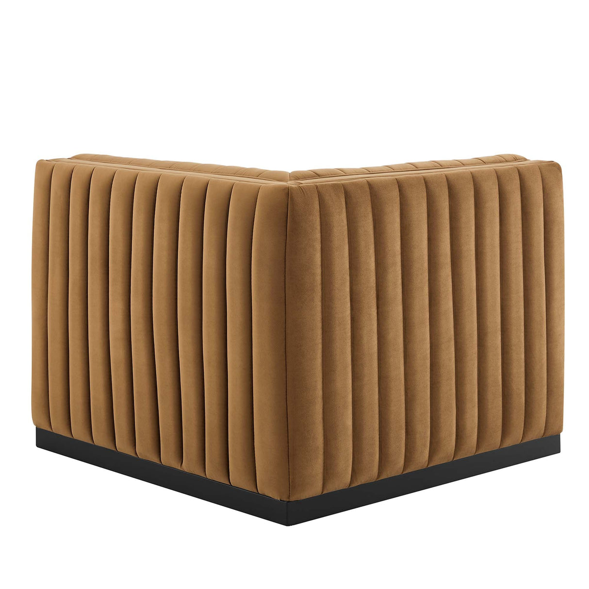 Conjure Channel Tufted Performance Velvet Left Corner Chair - Modern Glam & Stain-Resistant Modular Seating