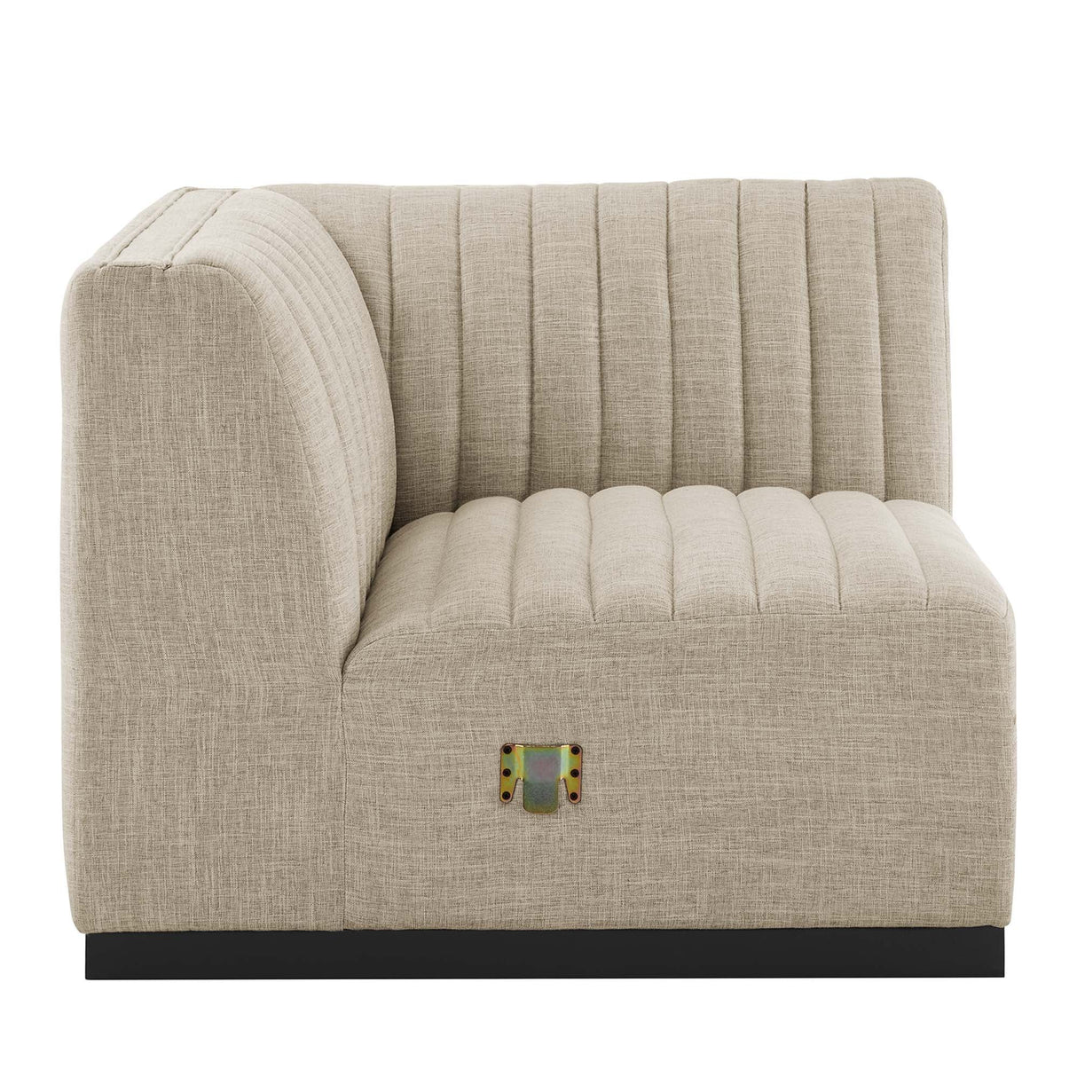 Conjure Channel Tufted Upholstered Fabric Left Corner Chair - Modern Glam & Modular Versatility
