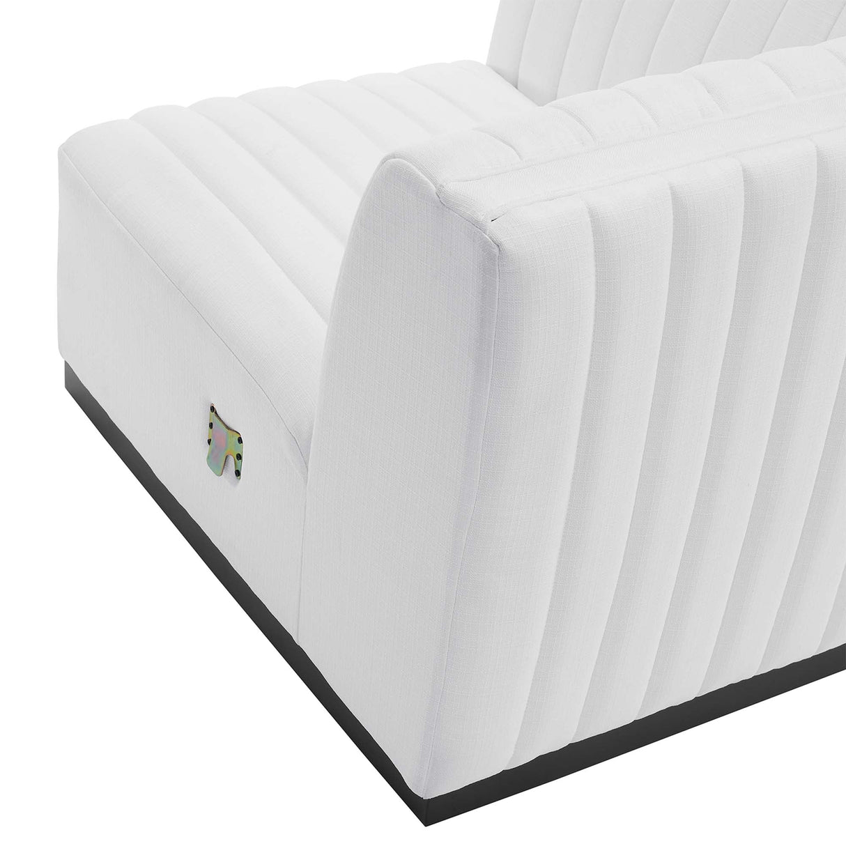 Conjure Channel Tufted Upholstered Fabric Left Corner Chair - Modern Glam & Modular Versatility