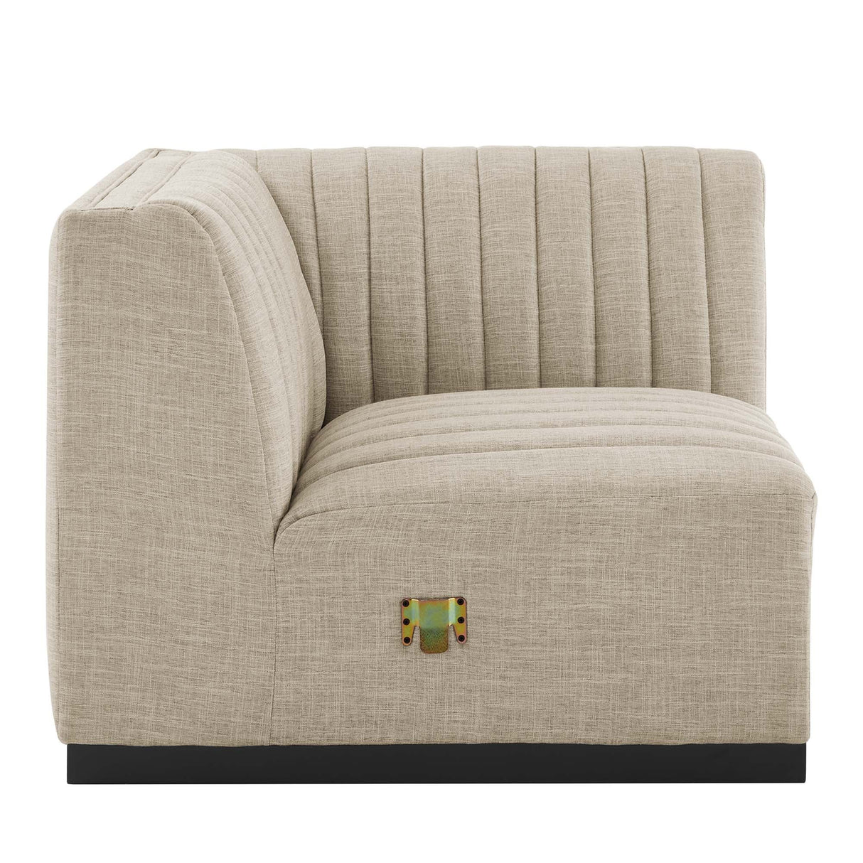 Conjure Channel Tufted Upholstered Fabric Right Corner Chair - Modern Glam & Modular Versatility