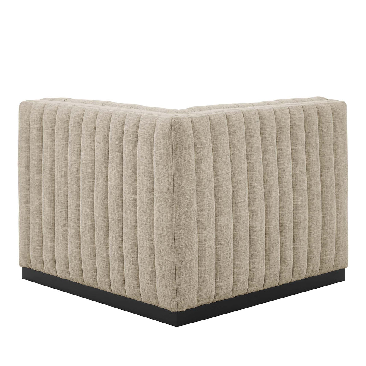 Conjure Channel Tufted Upholstered Fabric Right Corner Chair - Modern Glam & Modular Versatility