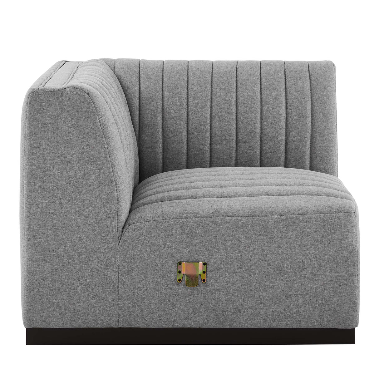 Conjure Channel Tufted Upholstered Fabric Right Corner Chair - Modern Glam & Modular Versatility