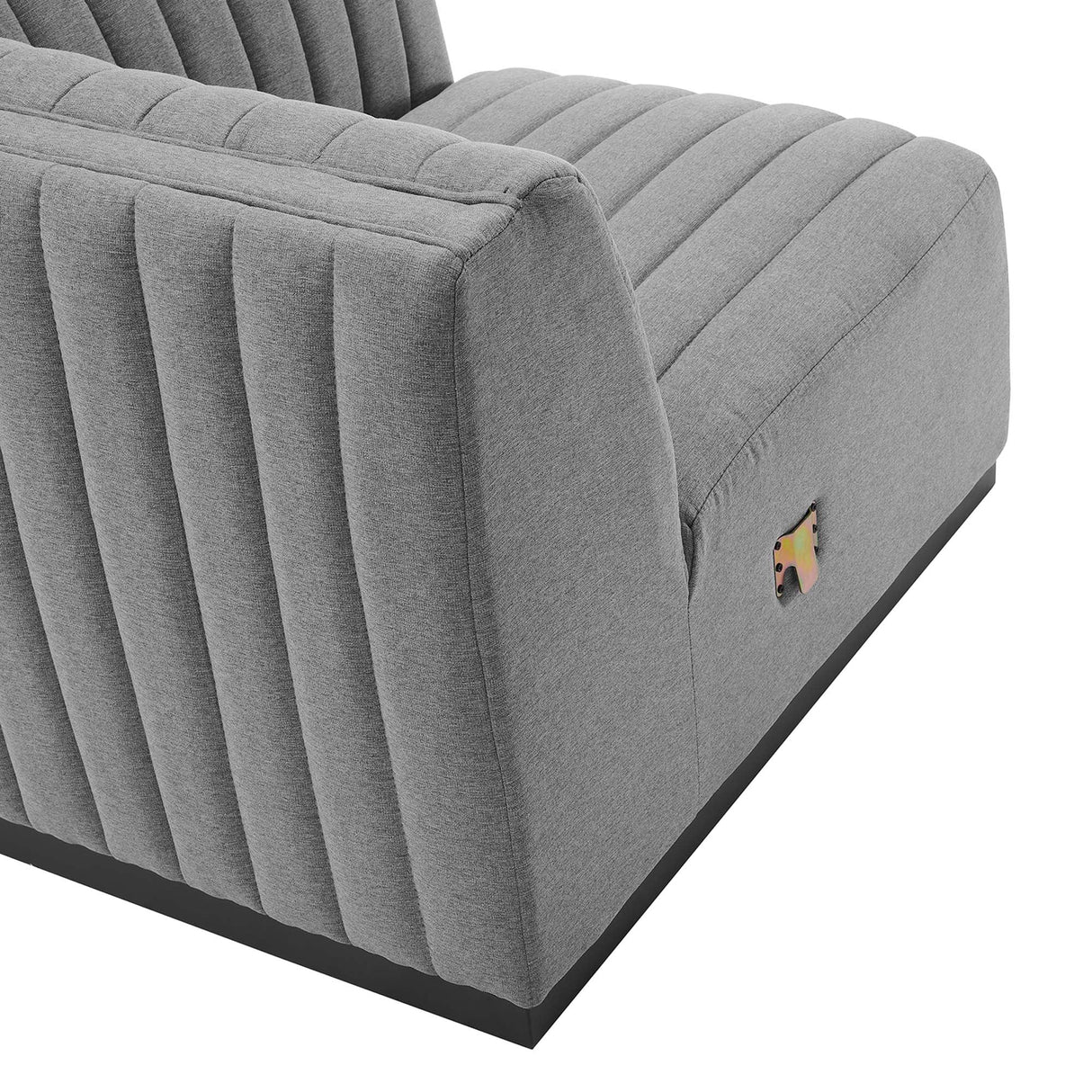 Conjure Channel Tufted Upholstered Fabric Right Corner Chair - Modern Glam & Modular Versatility