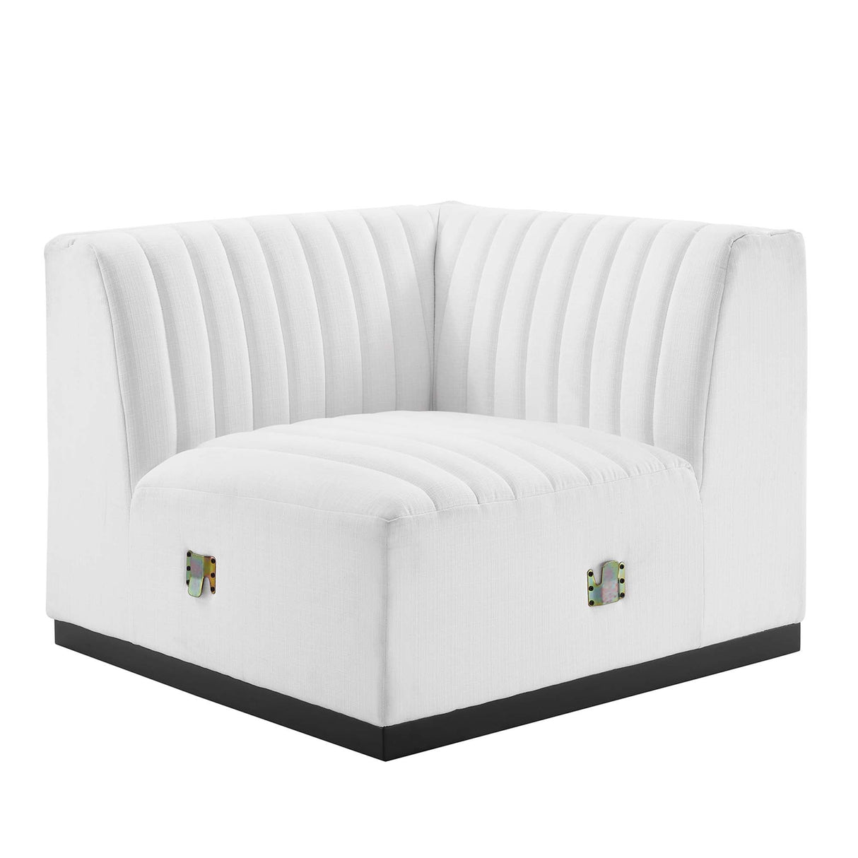 Conjure Channel Tufted Upholstered Fabric Right Corner Chair - Modern Glam & Modular Versatility