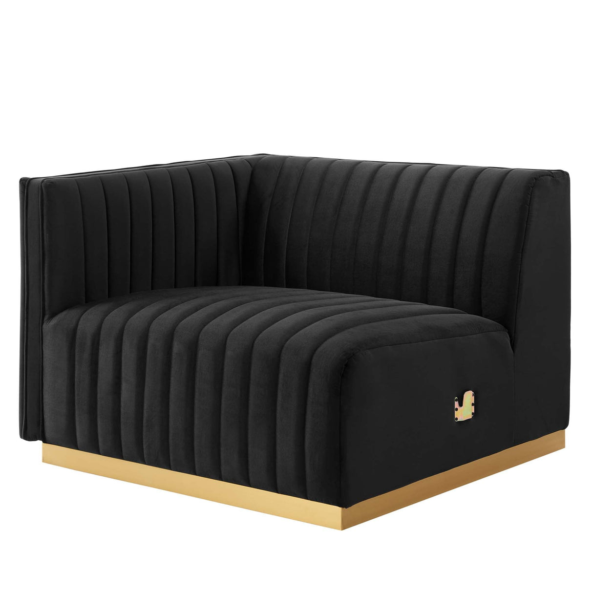 Conjure Channel Tufted Performance Velvet Left-Arm Chair - Glam Deco & Modular Seating