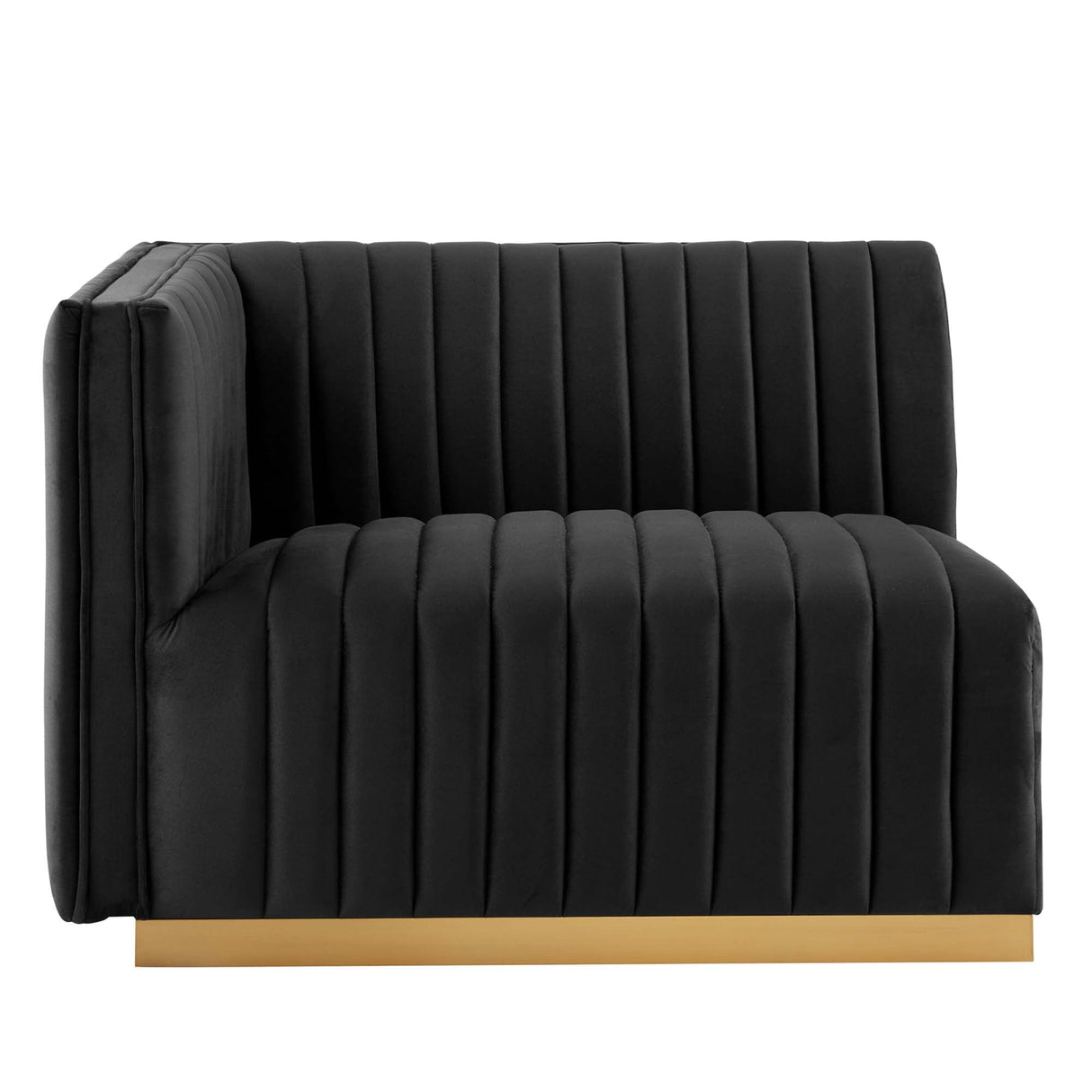 Conjure Channel Tufted Performance Velvet Left-Arm Chair - Glam Deco & Modular Seating