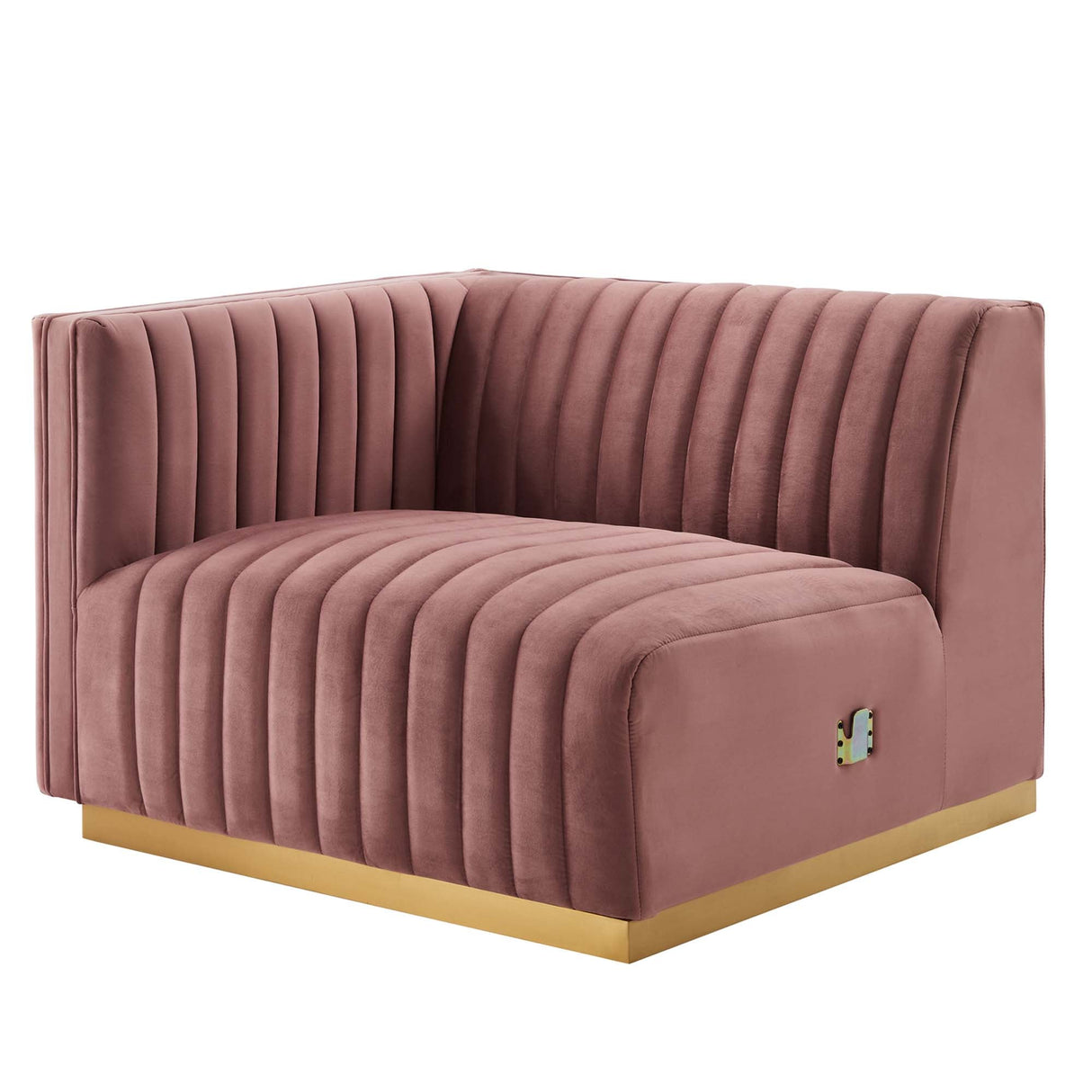 Conjure Channel Tufted Performance Velvet Left-Arm Chair - Glam Deco & Modular Seating