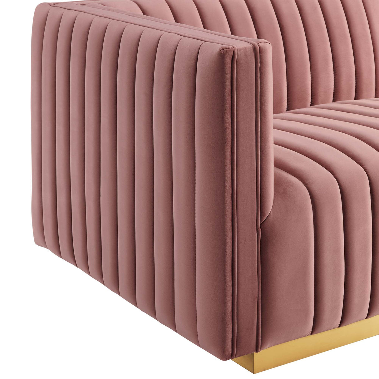 Conjure Channel Tufted Performance Velvet Left-Arm Chair - Glam Deco & Modular Seating