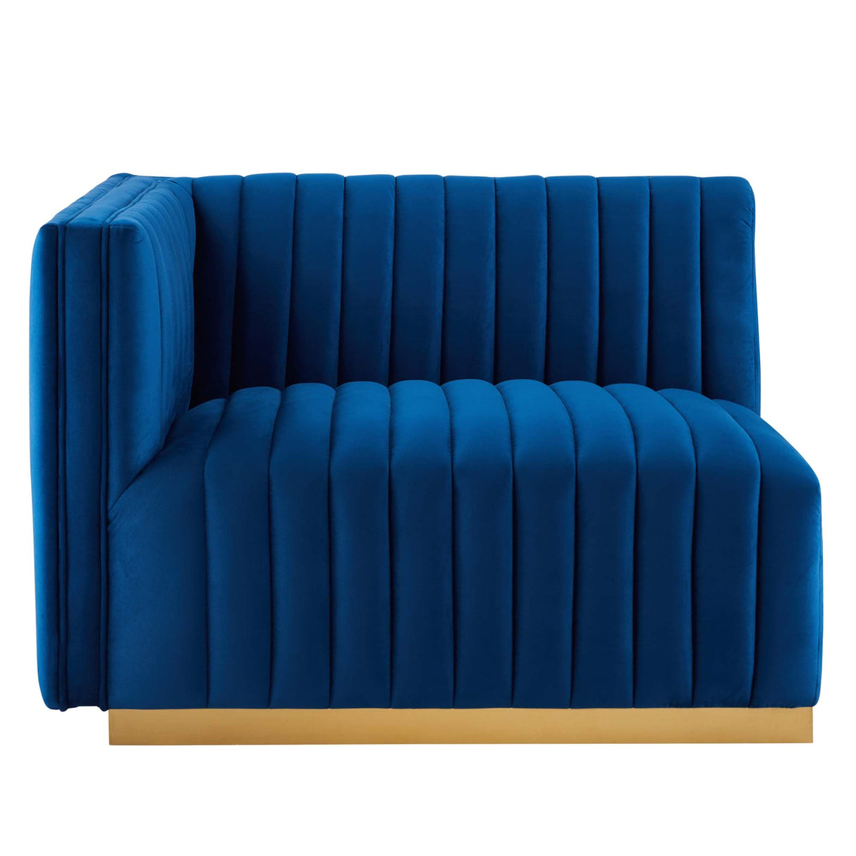 Conjure Channel Tufted Performance Velvet Left-Arm Chair - Glam Deco & Modular Seating
