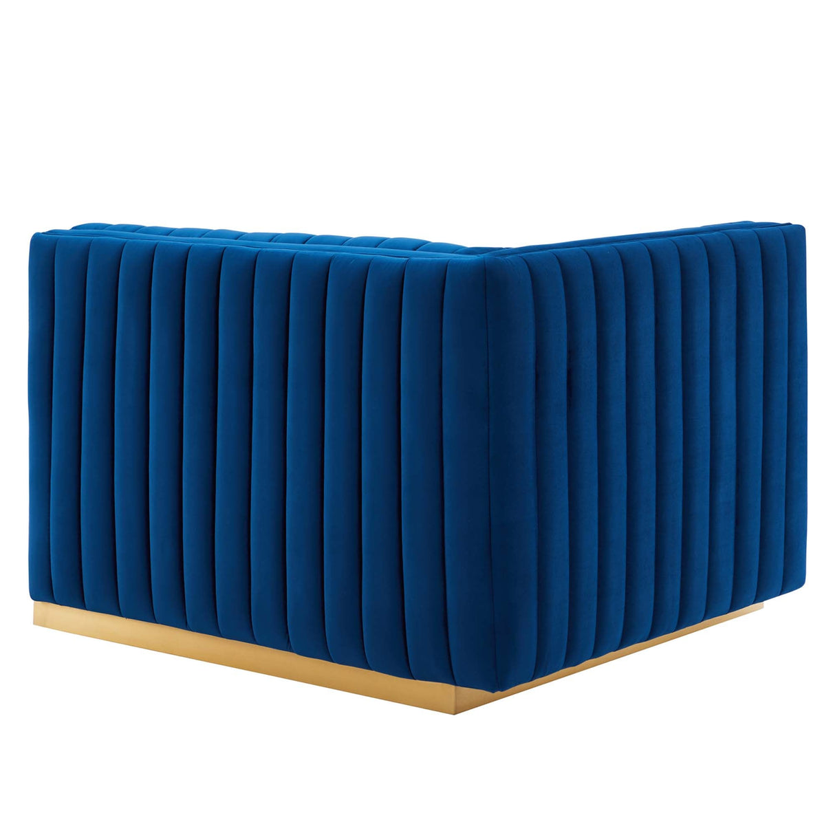 Conjure Channel Tufted Performance Velvet Left-Arm Chair - Glam Deco & Modular Seating