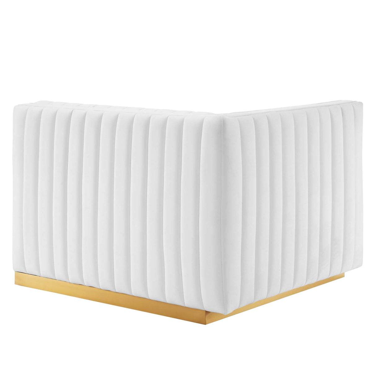 Conjure Channel Tufted Performance Velvet Left-Arm Chair - Glam Deco & Modular Seating
