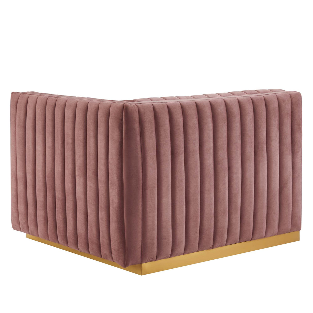 Conjure Channel Tufted Performance Velvet Right-Arm Chair - Modern Glam & Stain-Resistant Modular Seating