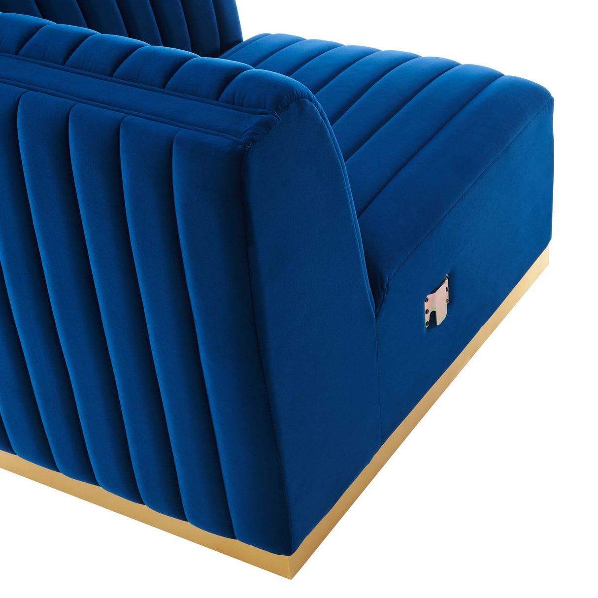 Conjure Channel Tufted Performance Velvet Right-Arm Chair - Modern Glam & Stain-Resistant Modular Seating