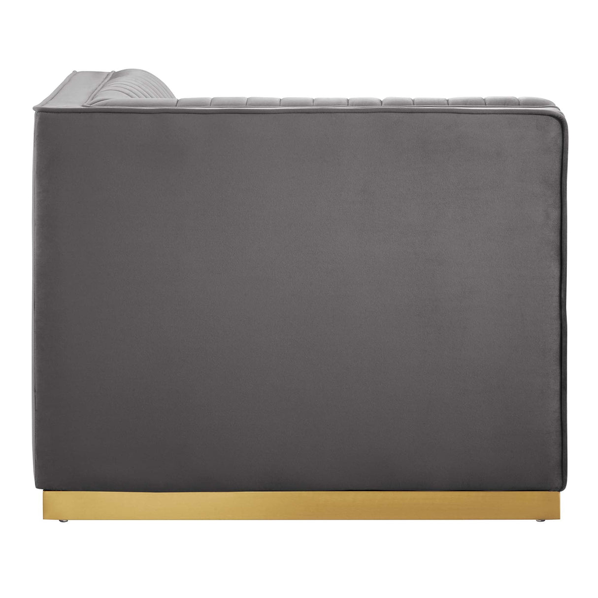 Sanguine Channel Tufted Performance Velvet Modular Sectional Sofa Right Corner Chair - Glam Deco & Modular Seating