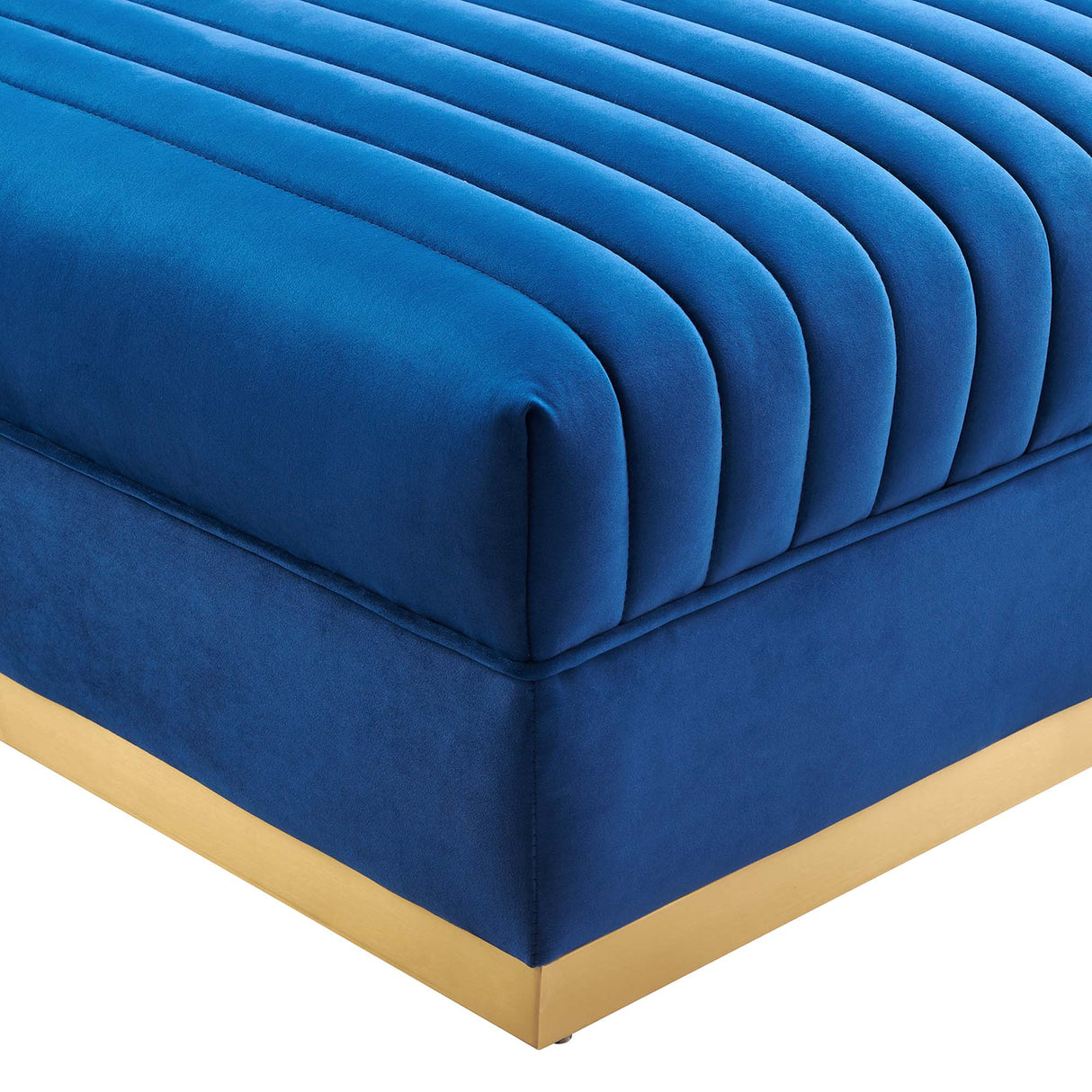 Sanguine Channel Tufted Performance Velvet Modular Sectional Sofa Ottoman - Retro Glam & Performance Seating