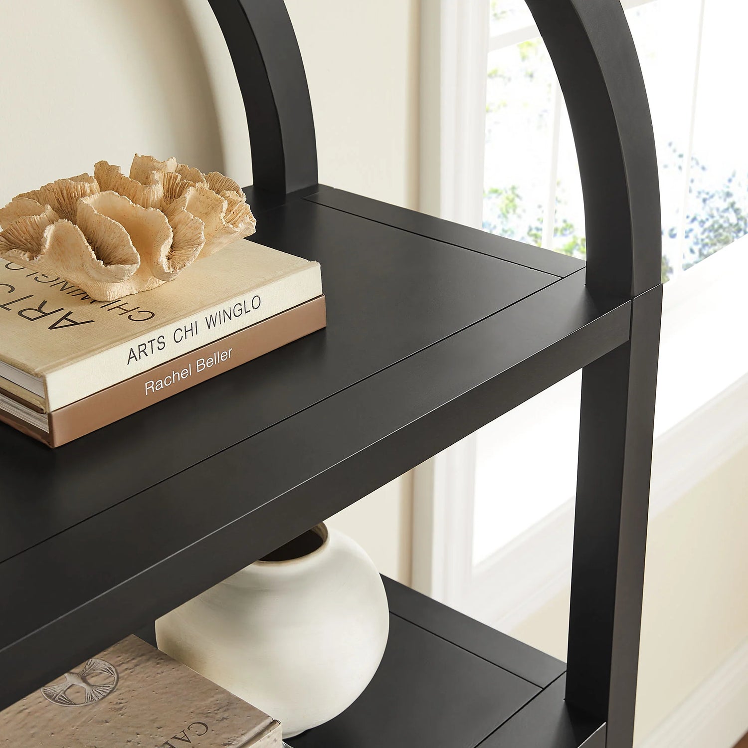 Vexley 60 Inch Arched Bookshelf