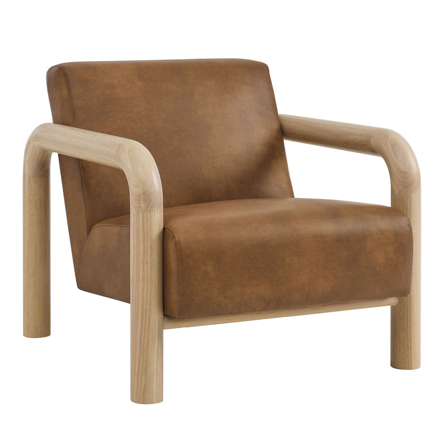 Sereno Vegan Leather Accent Chair in Canyon Oak