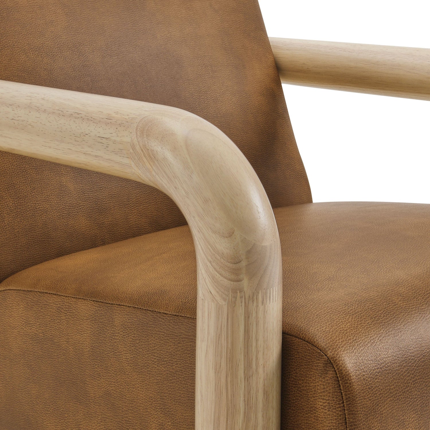 Sereno Vegan Leather Accent Chair in Canyon Oak