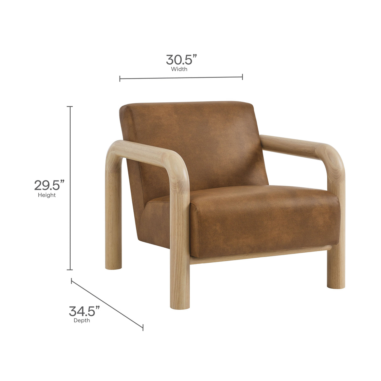 Sereno Vegan Leather Accent Chair in Canyon Oak
