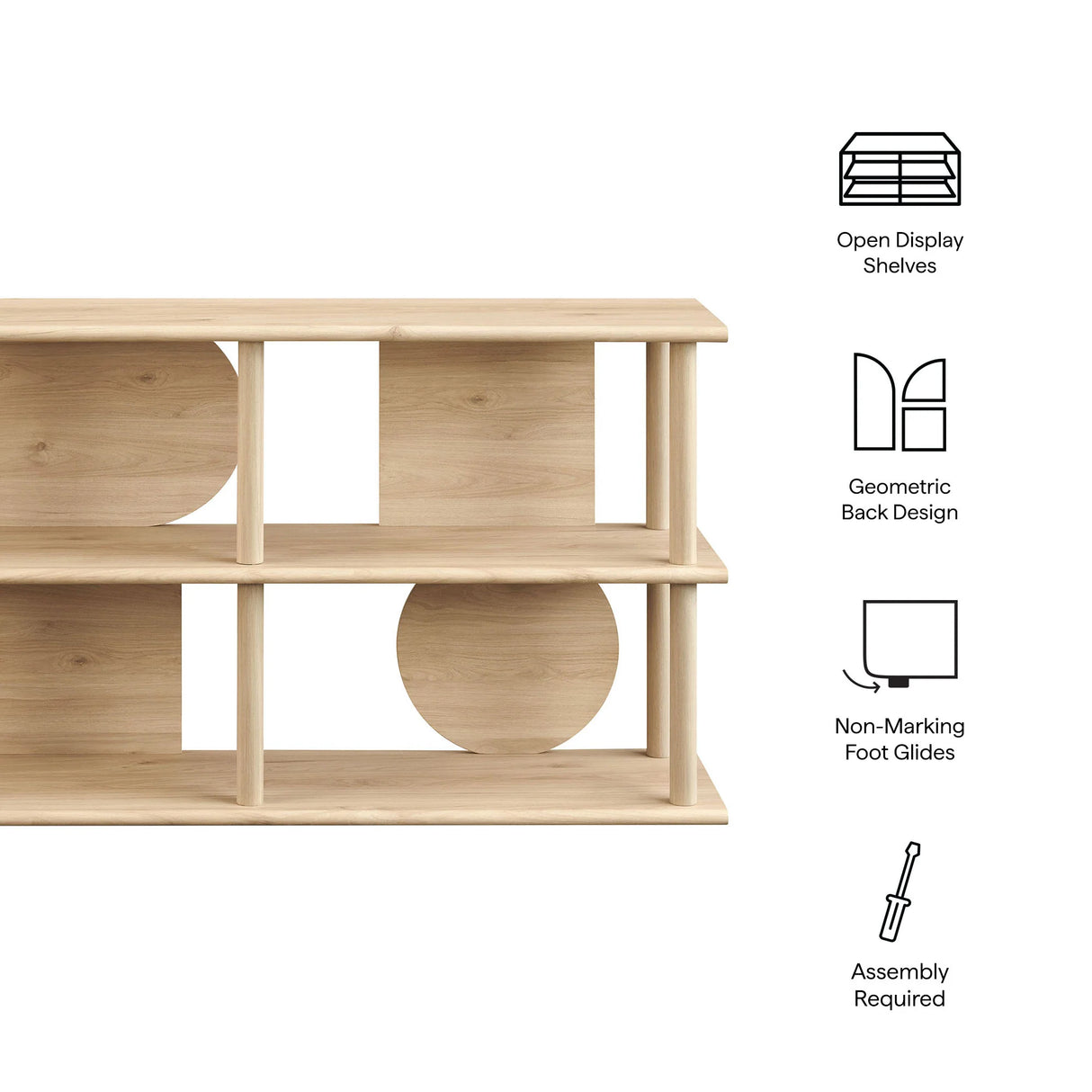 Zadie 55 Inch Console Table in Light Oak