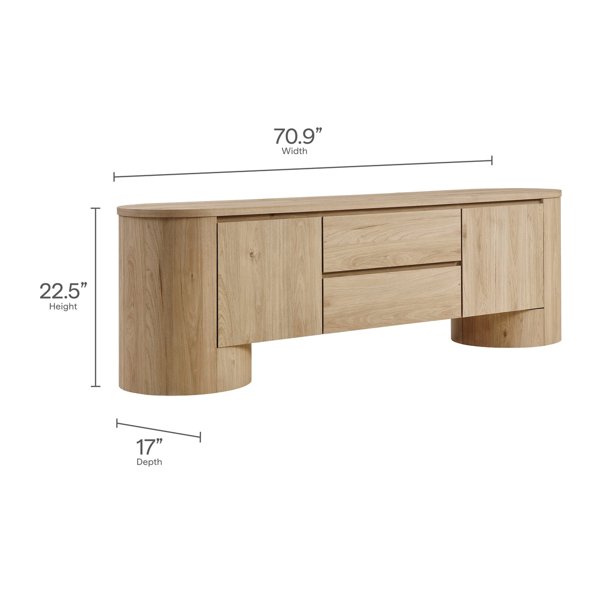 Duval 71 Inch Oval TV Cabinet