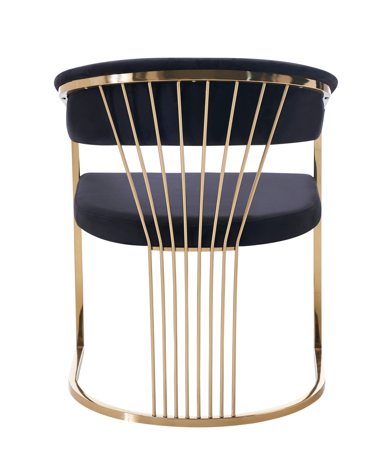 Annie dining chair gold-finished leg floor protectors.