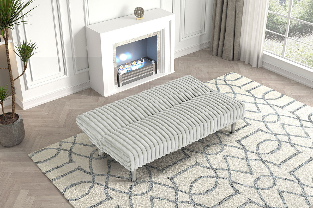 Hinwil Contemporary Futon Sofa Bed with Metal Support Legs - 5 Colors – Black & Gray, view 12