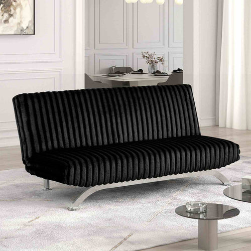 Villeneuve Contemporary Futon Sofa Bed - Converts to Bed with Metal Support Legs, 5 Colors
