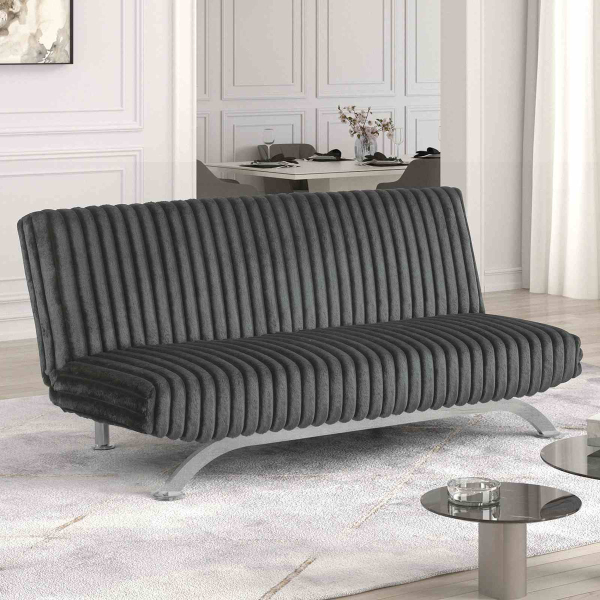 Villeneuve Contemporary Futon Sofa Bed - Charcoal