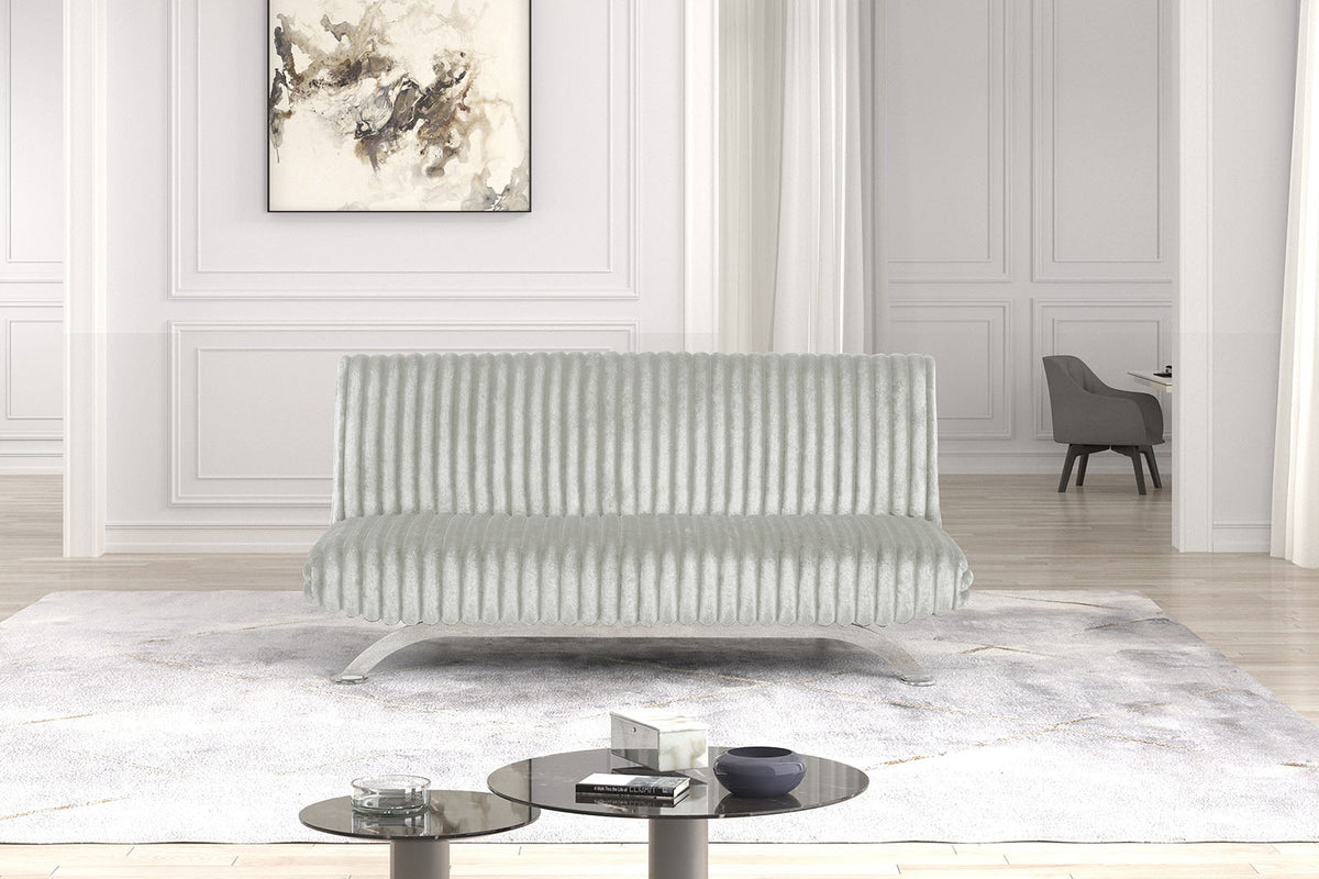 Villeneuve Contemporary Futon Sofa Bed - Converts to Bed with Metal Support Legs, 5 Colors – Black & Gray, view 12