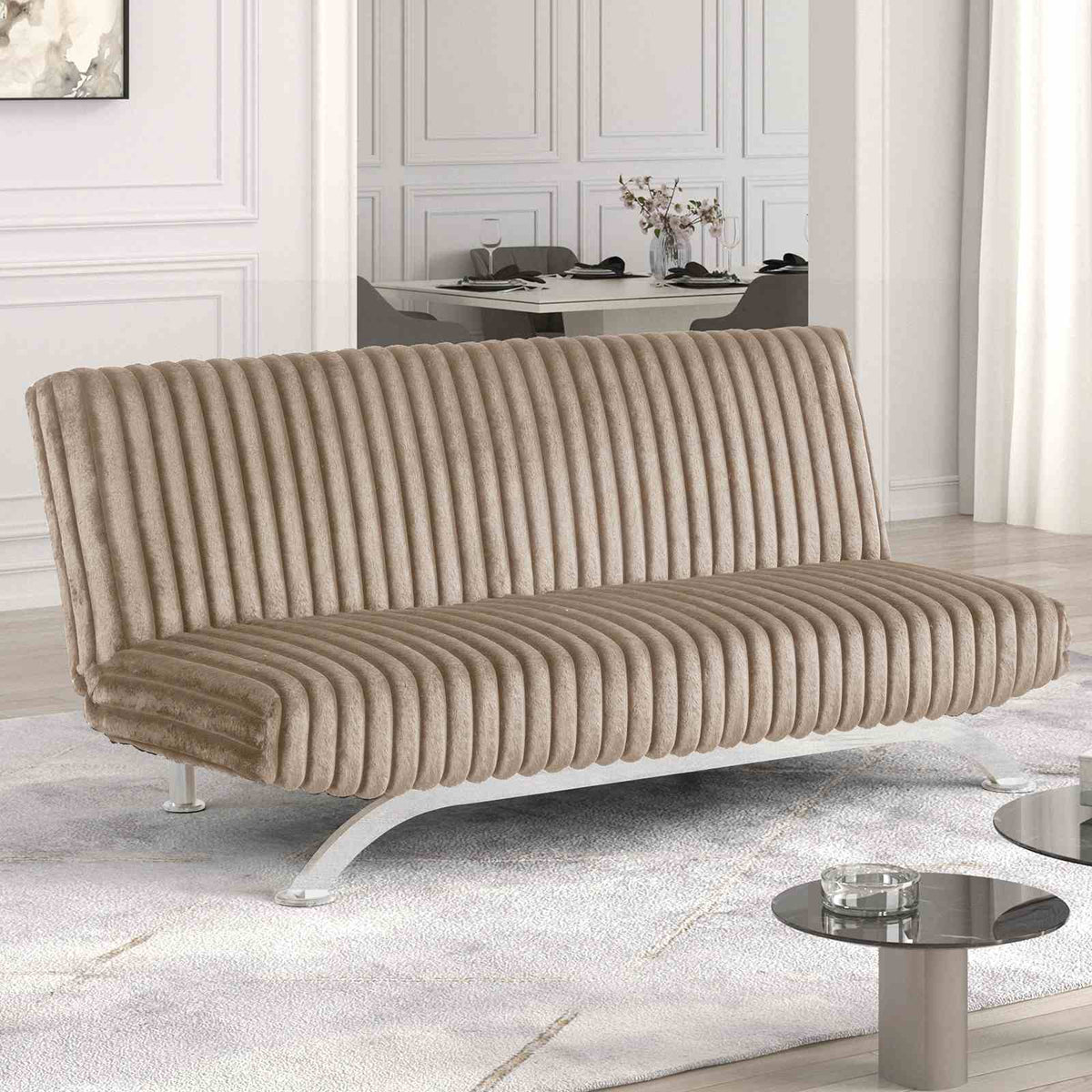 Villeneuve Contemporary Futon Sofa Bed - Taupe