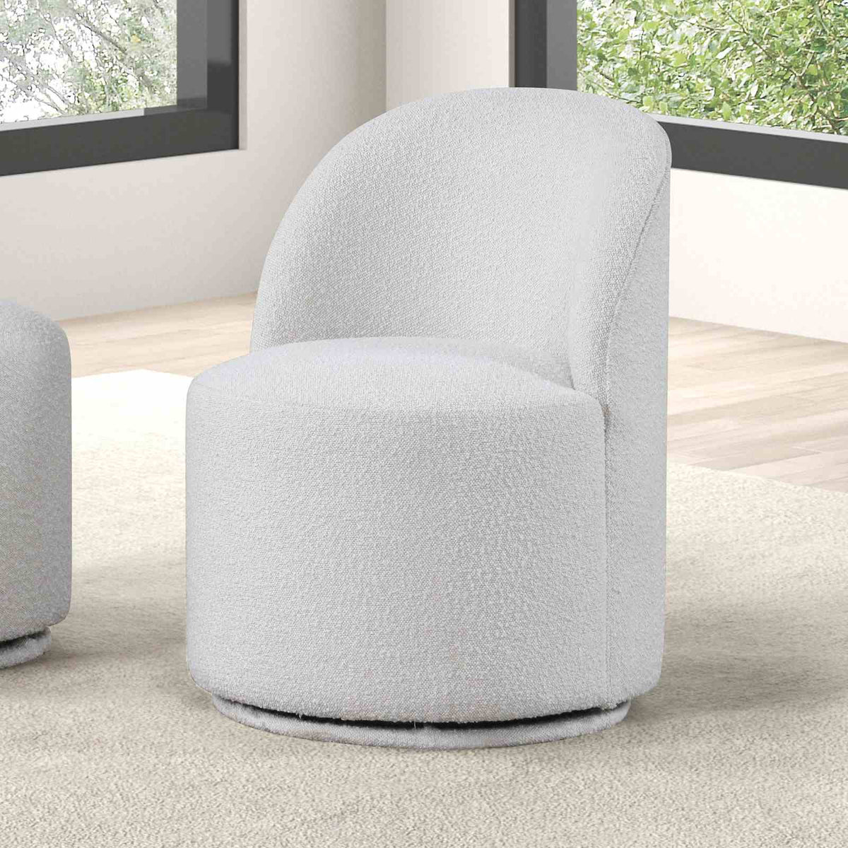 Broager Contemporary Dining Collection - 1 White Swivel Chair