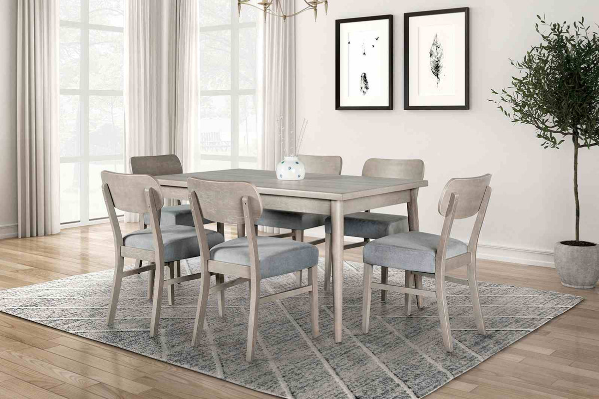 Keynes 59" Transitional Dining Table & 7-Piece Set - Dining Table Only