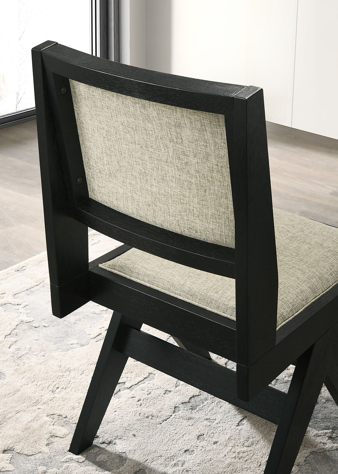 Tottenham Contemporary Dining Collection - 48" or 59" Round Cone Pedestal or 84" Rectangular Table & Upholstered Chairs in Black – Black, view 8