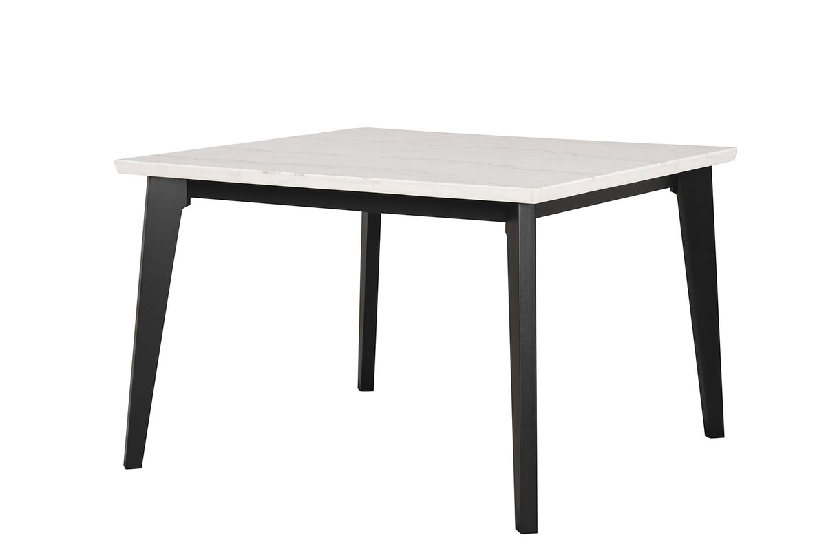 Sabro Contemporary Marble Top Dining Table & Dining Set - Round, Square or Rectangular at Dining or Counter Height – Black & White, view 19