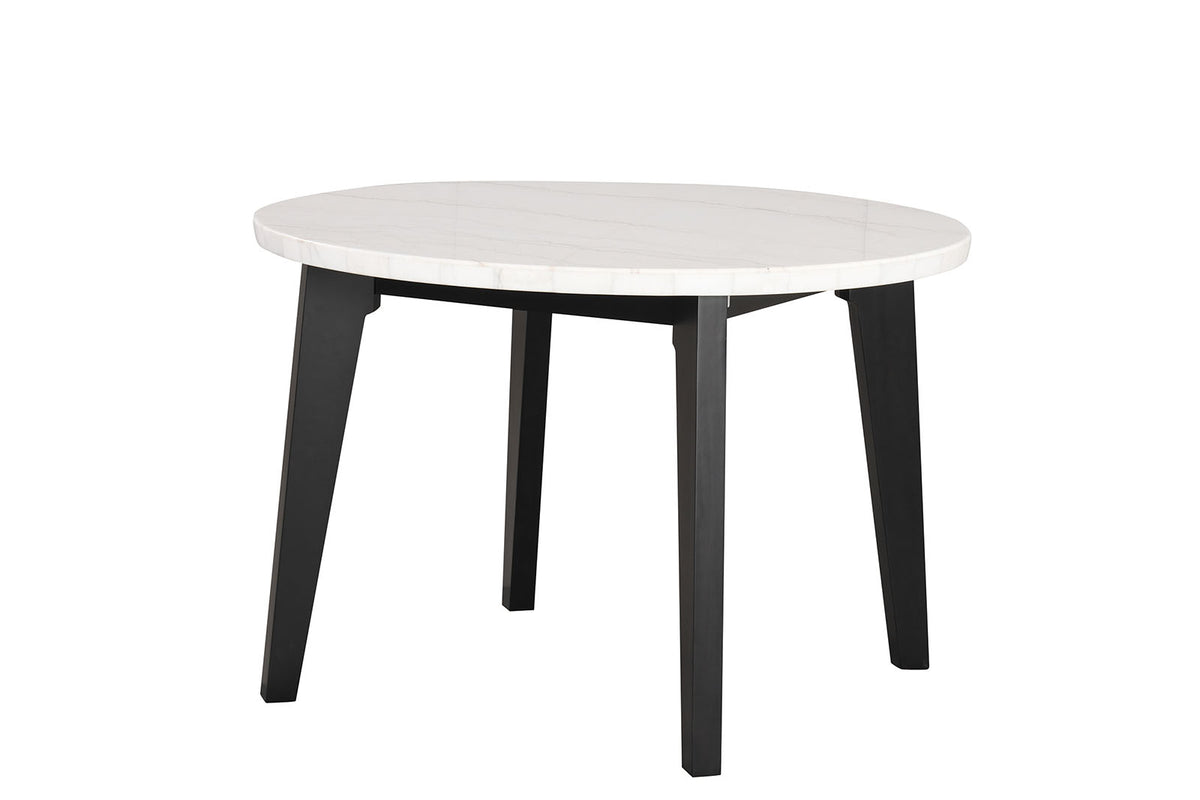 Sabro Contemporary Marble Top Dining Table & Dining Set - Round, Square or Rectangular at Dining or Counter Height – Black & White, view 8