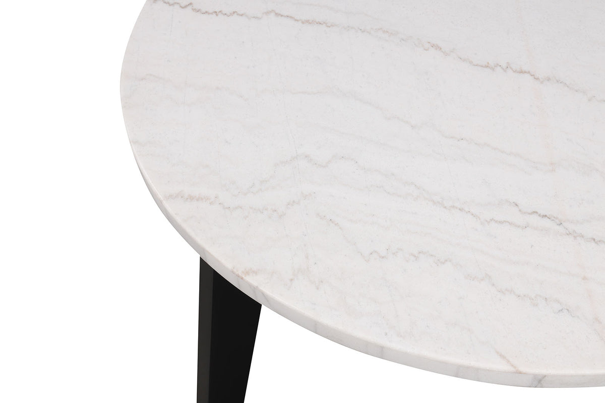 Sabro Contemporary Marble Top Dining Table & Dining Set - Round, Square or Rectangular at Dining or Counter Height – Black & White, view 10