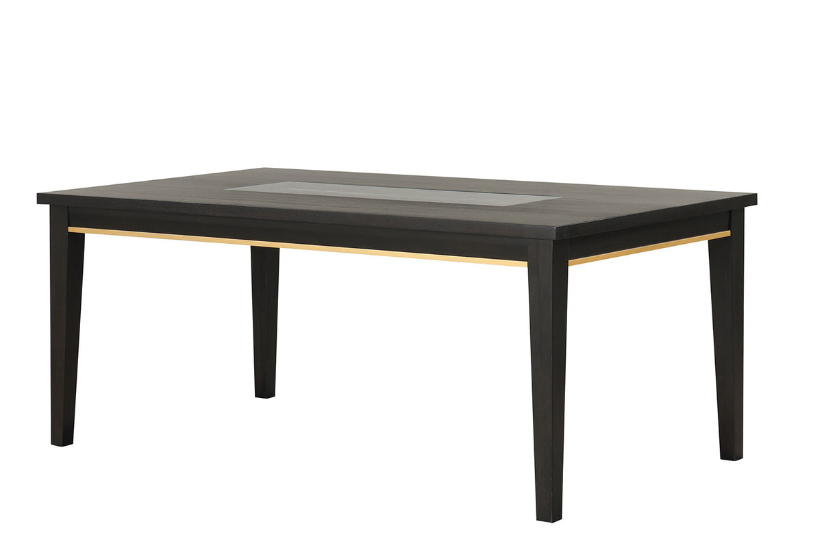 Kenyada Contemporary 72" Dining Table - Glass Top with Dovetail Joinery in Espresso – Brown, view 4