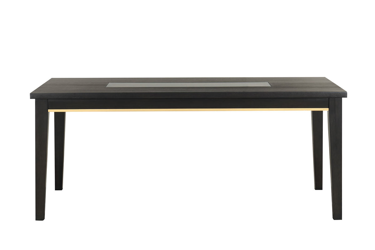 Kenyada Contemporary 72" Dining Table - Glass Top with Dovetail Joinery in Espresso – Brown, view 5