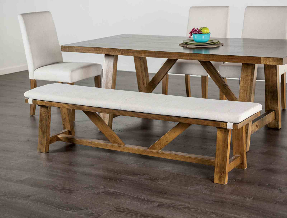 Losone Rustic 71.5" Trestle Dining Table & Set with Bench - Bench