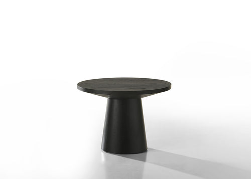 Halewood Contemporary Pedestal Coffee & End Tables - Cone-Shaped Base in Black or Oak