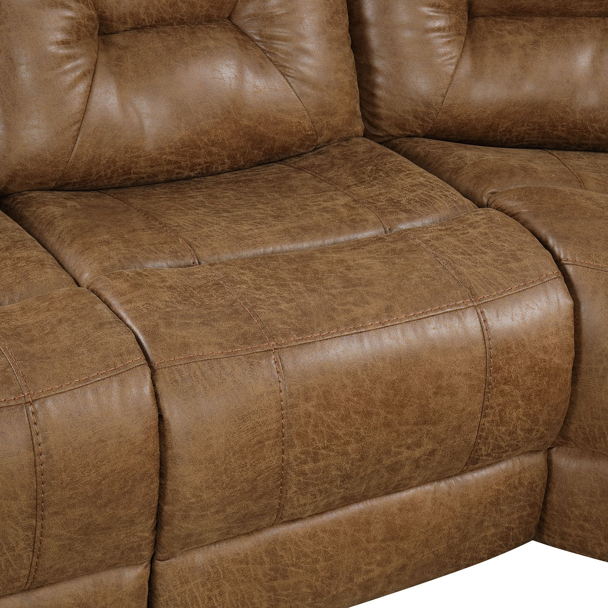 Ezekius Manual Reclining Sofa, Loveseat & Sectional - Drop-Down Table with USB & Cup Holders in Brown – Brown, view 17