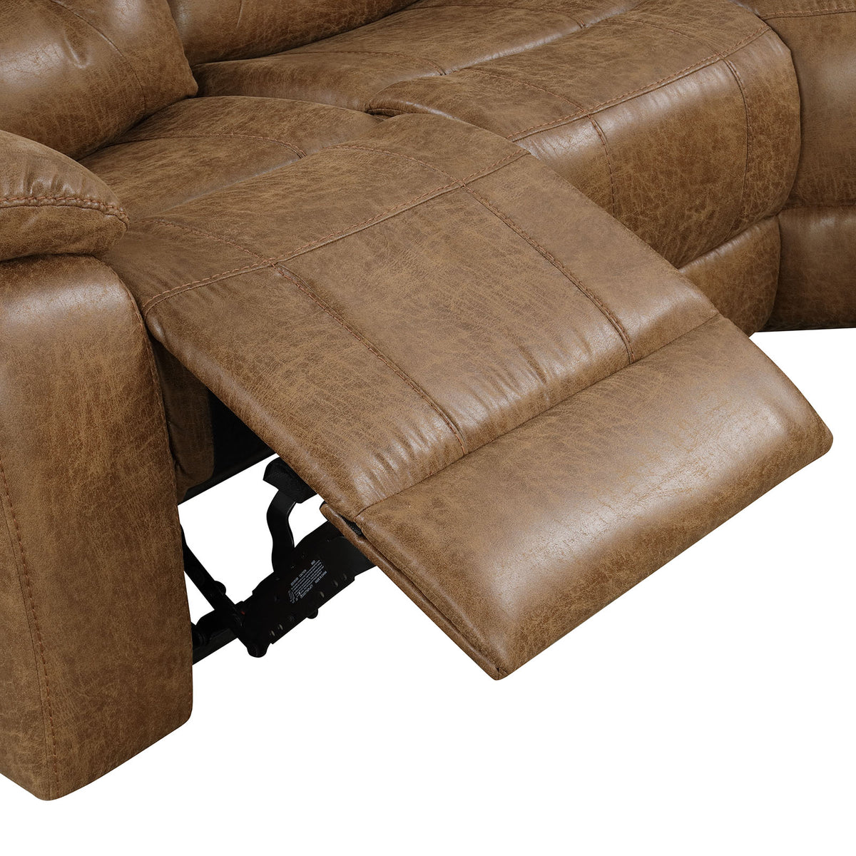 Ezekius Manual Reclining Sofa, Loveseat & Sectional - Drop-Down Table with USB & Cup Holders in Brown – Brown, view 14