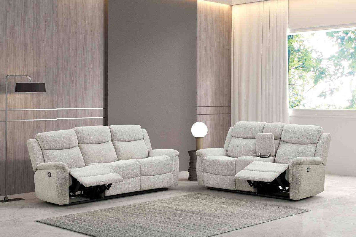 Sandbach Contemporary Reclining Sofa, Console Loveseat & Glider Recliner - Sofa + Loveseat