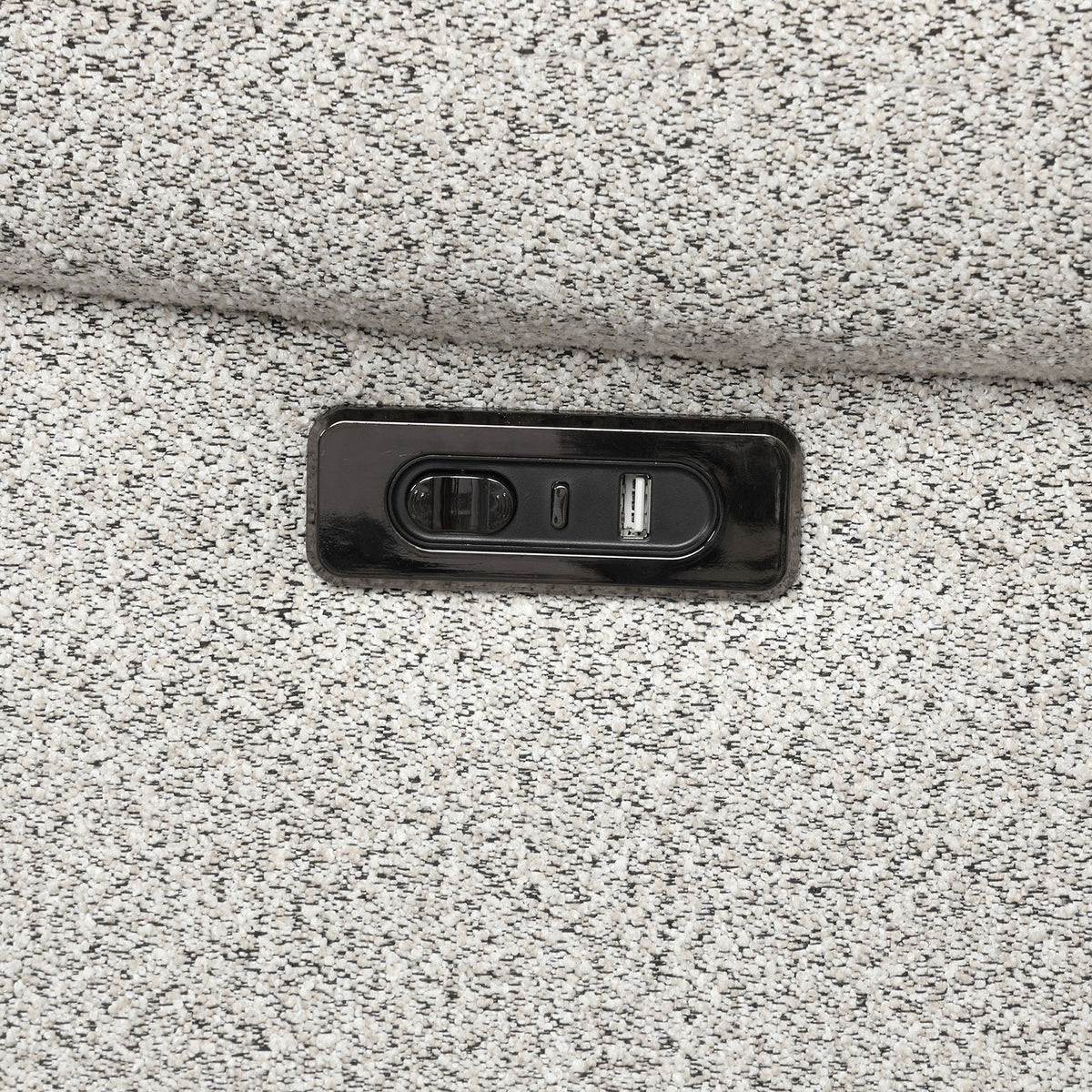 Hieronimus Power Reclining Sectional - Adjustable Headrests & USB Charging in Light Gray Chenille – Gray, view 3