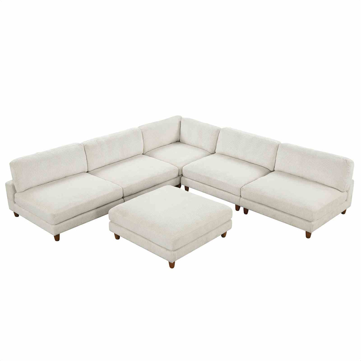 Dagenham Contemporary Modular Sectional Sofa - Layout C (133.5" x 133.5")
