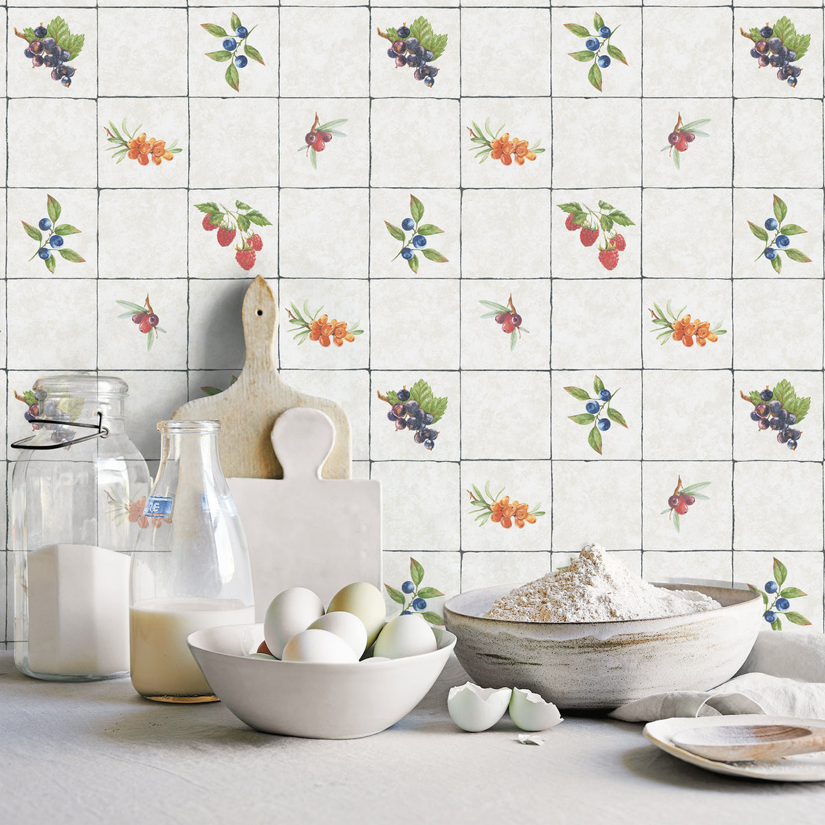 Galerie Just Kitchens Fruit Tile Wallpaper