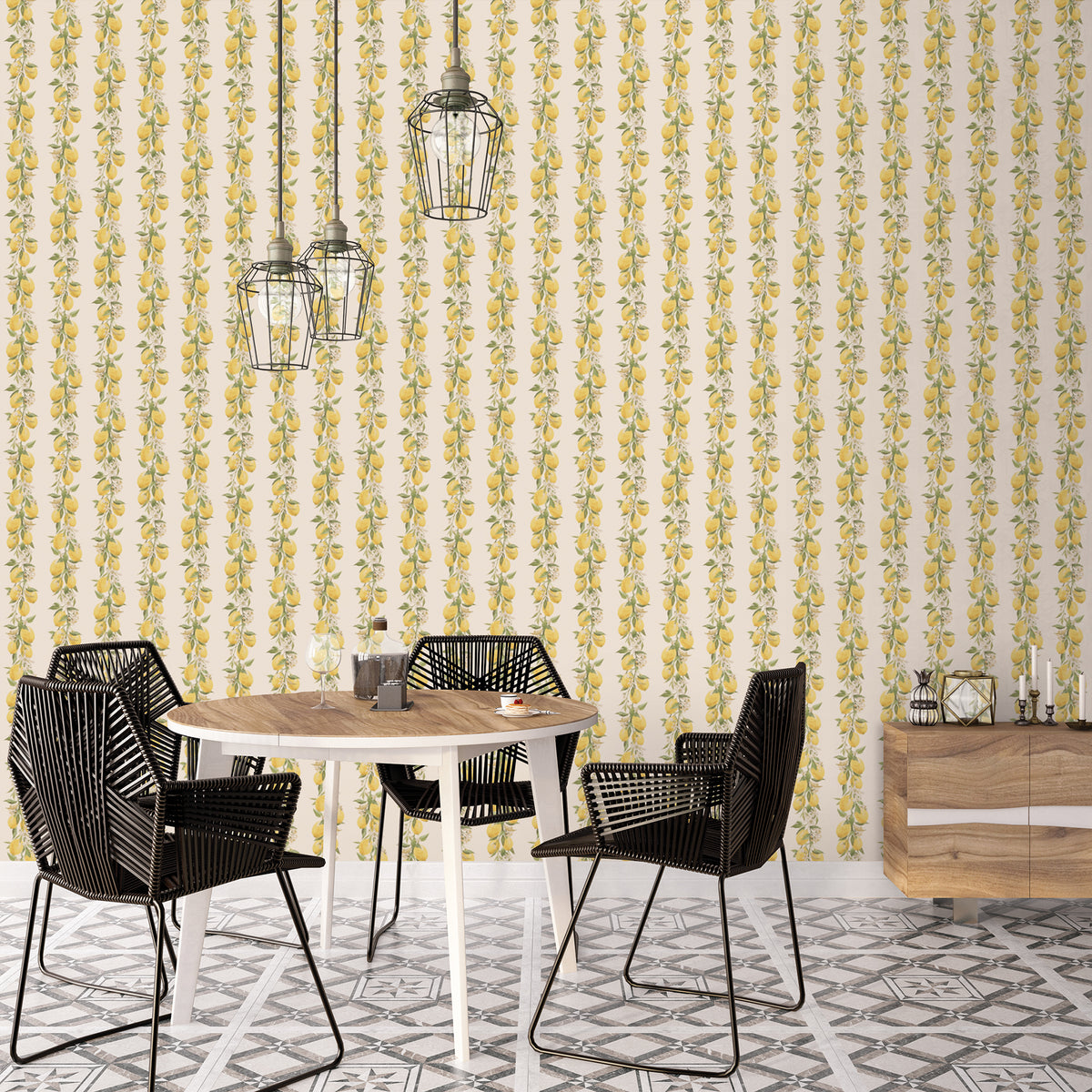Galerie Just Kitchens Lemon Stripe Wallpaper