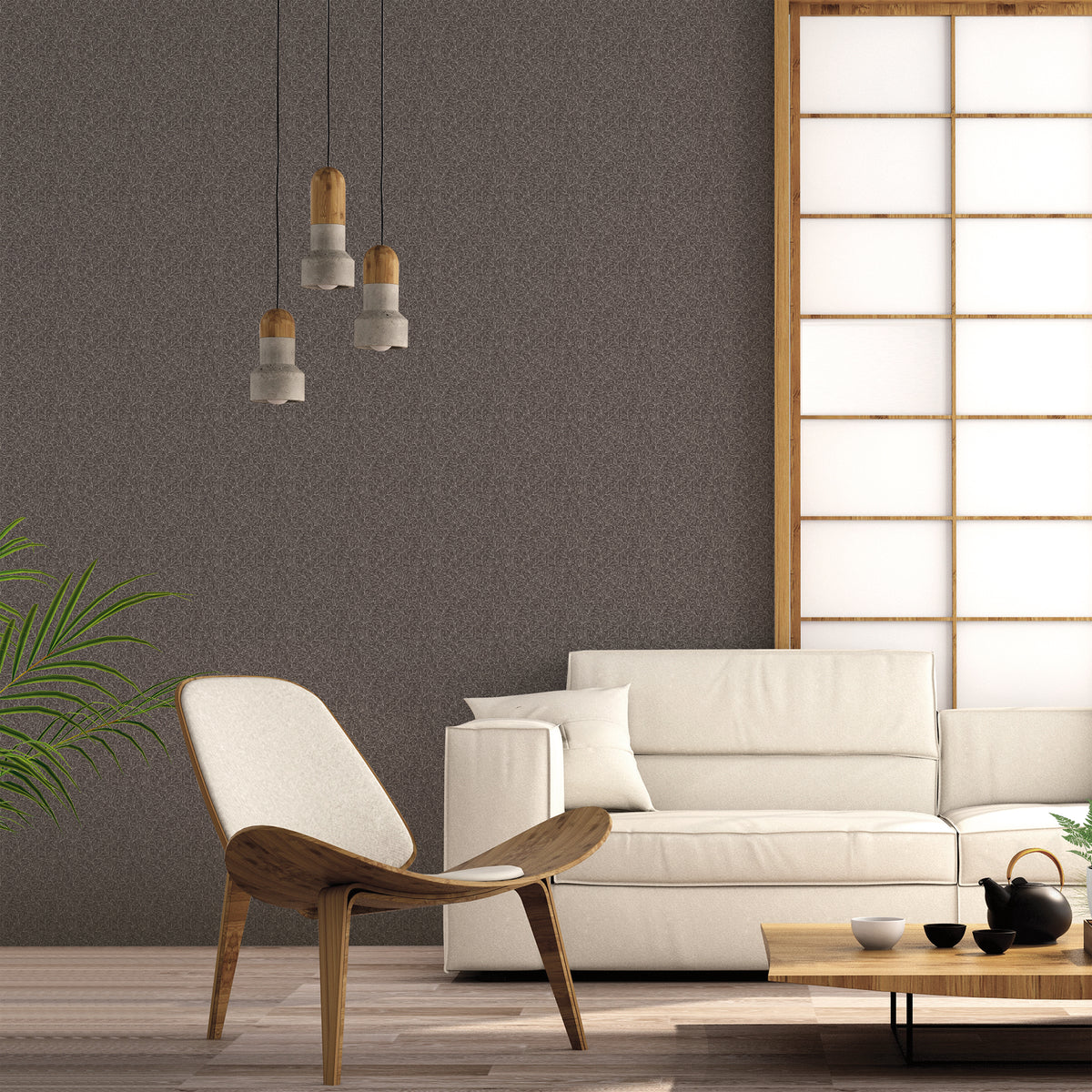 Galerie Small Prints Stencil Leaf Wallpaper