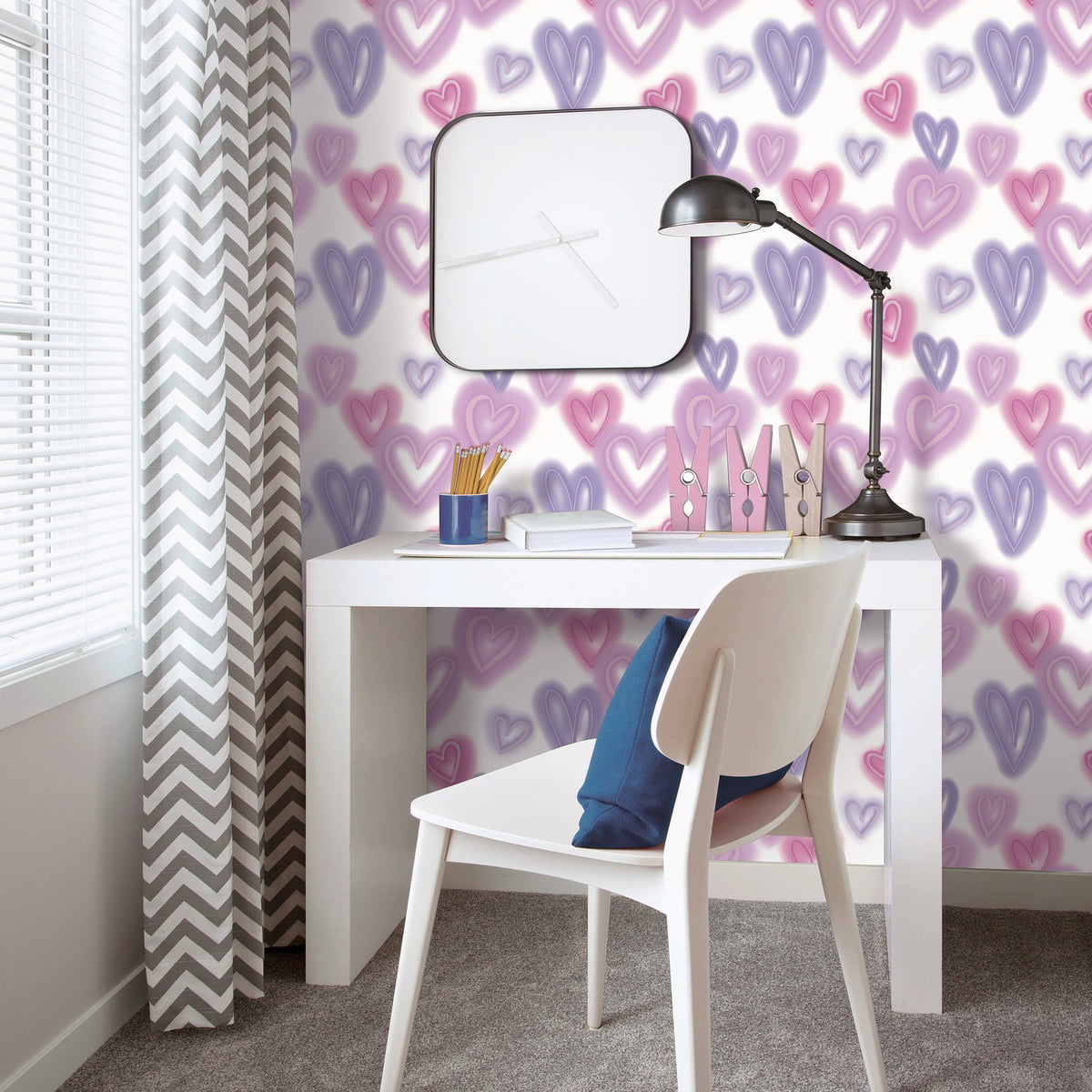 Galerie Kids and Teens Neon Hearts Wallpaper